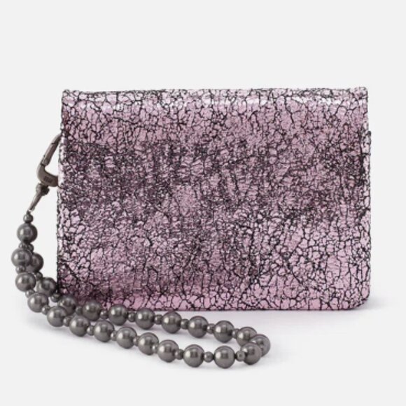 HOBO Ross Bead Wristlet in Blush Crackle Painted Leather Purple NWT - Picture 1 of 5